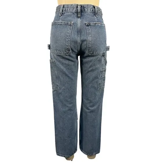 Agolde Organic Mid Denim Rami Carpenter Denim Jeans Size 26 - Picture 3 of 6